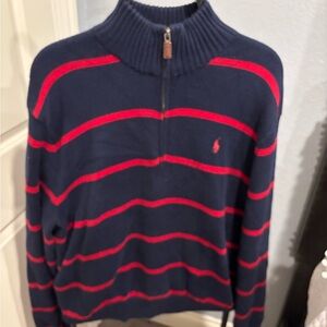 Ralph Lauren Men's Sweater in Navy and Red